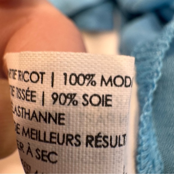 Club Monaco Women’s Racerback Tee / Tank blue w/ sheer side panels size SP NWT - Picture 7 of 8